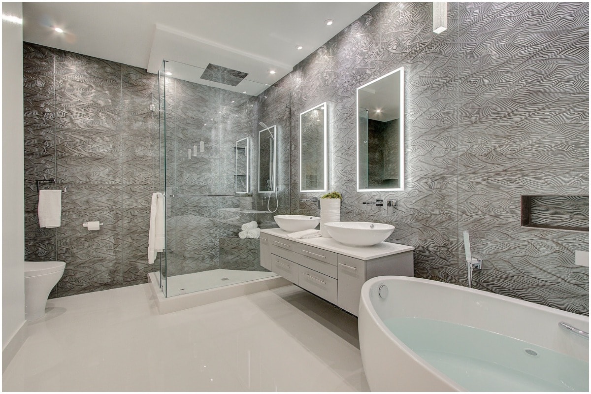 A gray bathroom