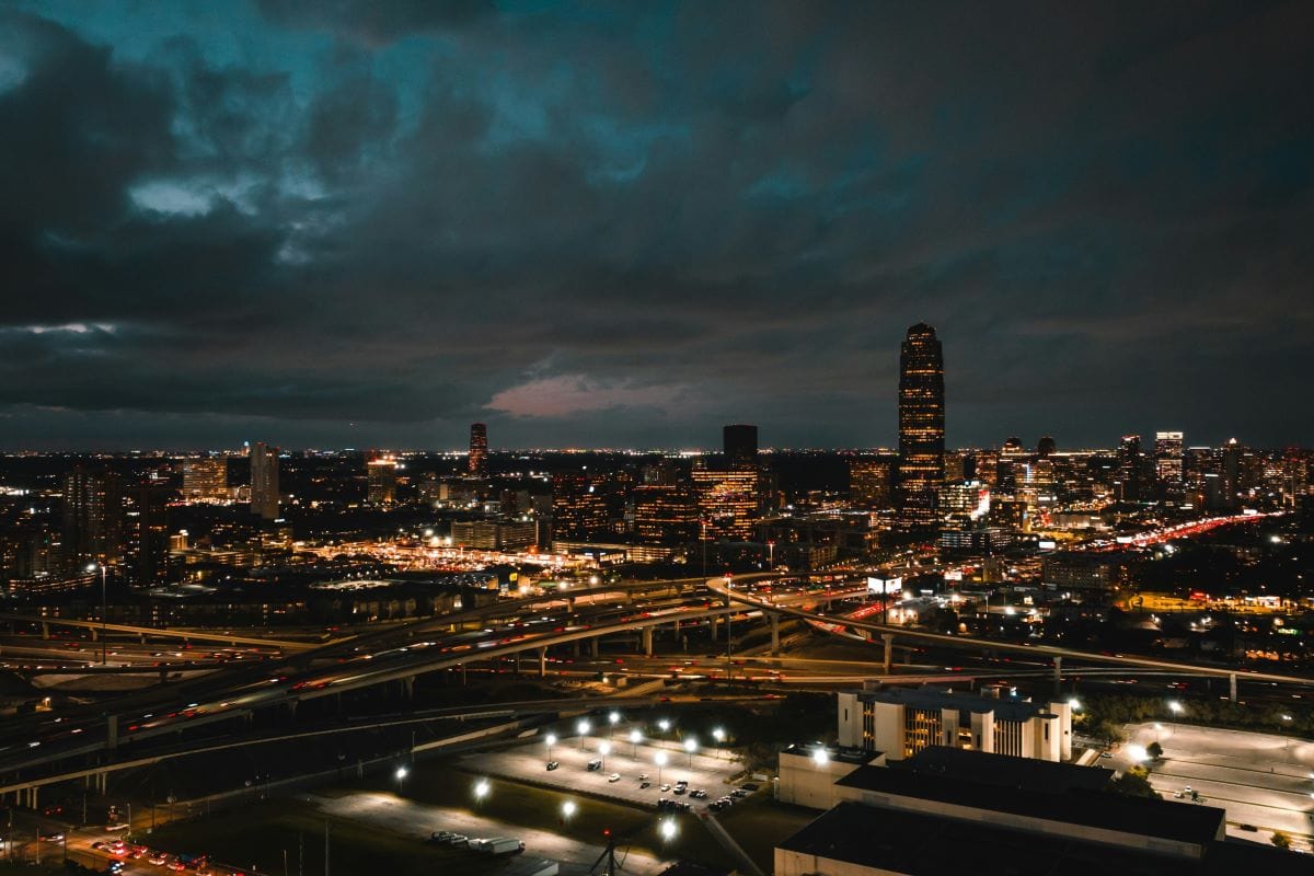 downtown houston at night