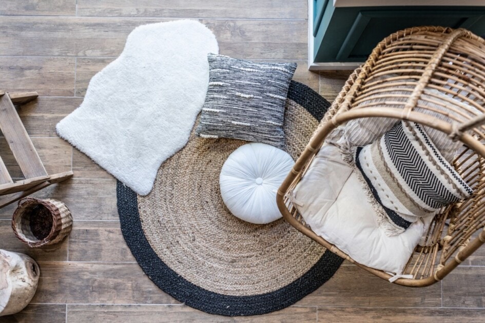 Wicker chair from above