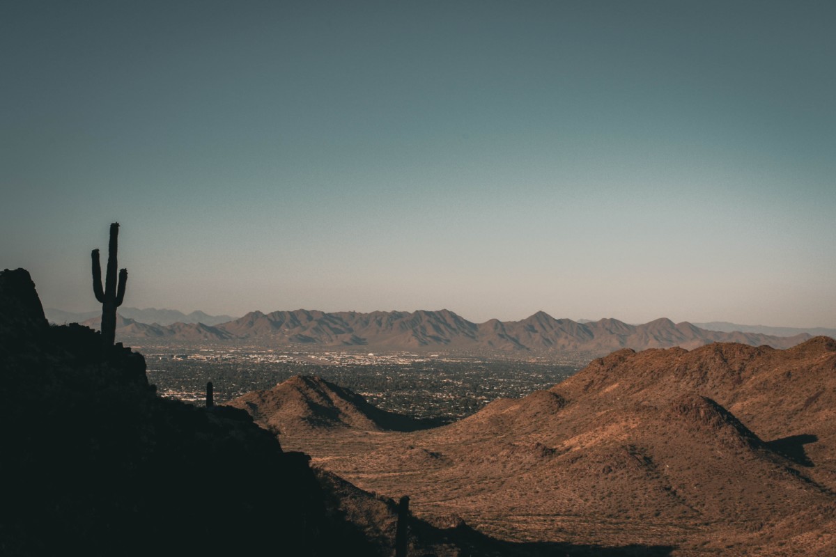 Phoenix suburb mountains and cacti