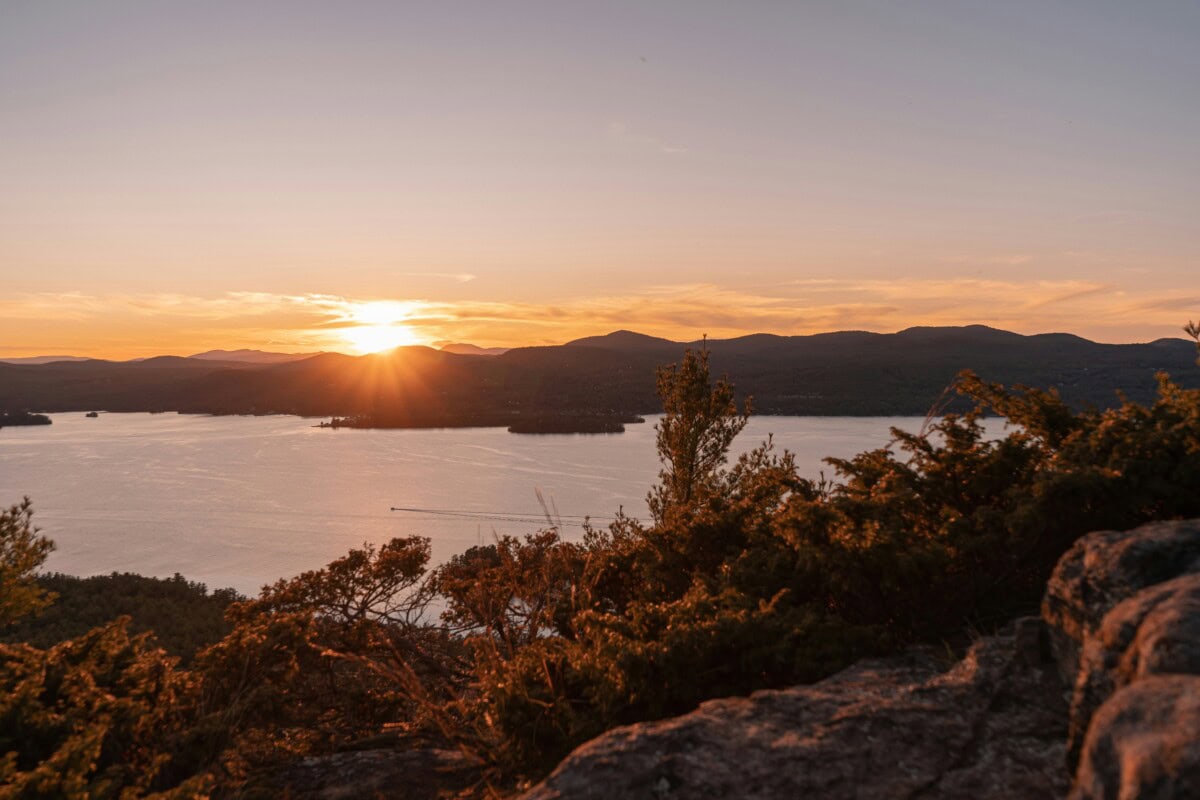 sunset at lake george new york