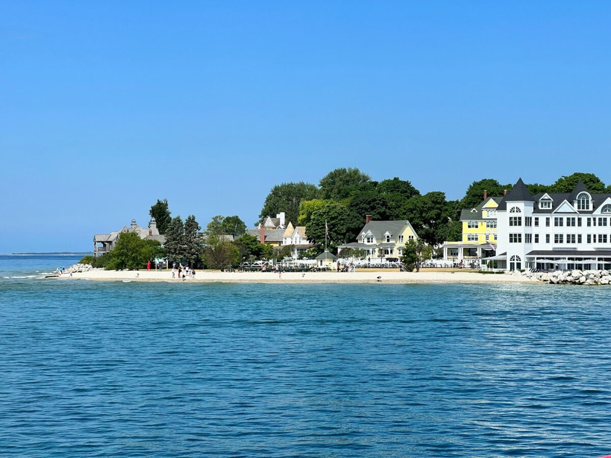 mackinac island in the middle of lake huron