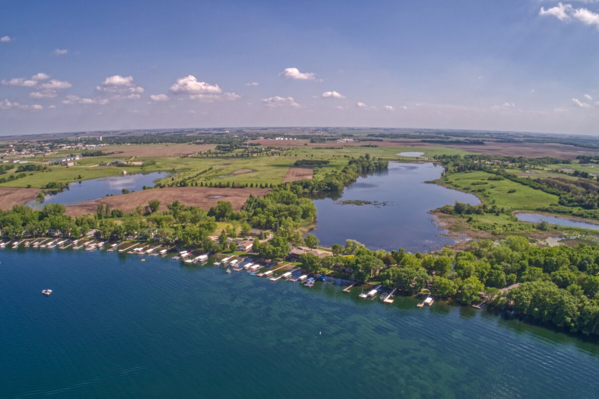 lake okoboji in the town of okoboji iowa