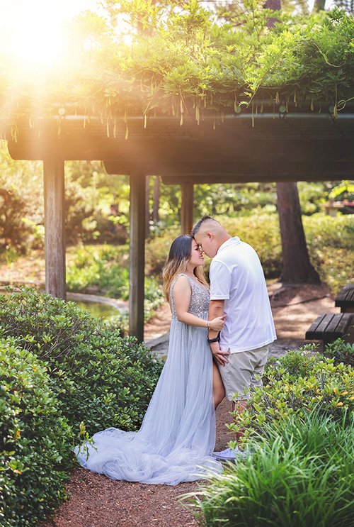 Couple embracing in Houston