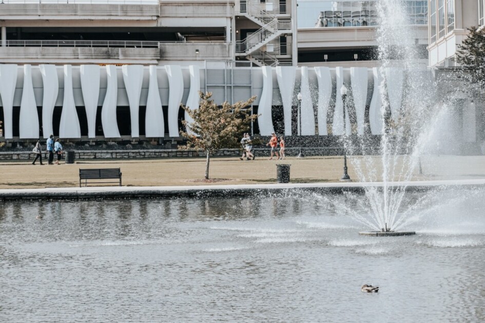 park with a fountain