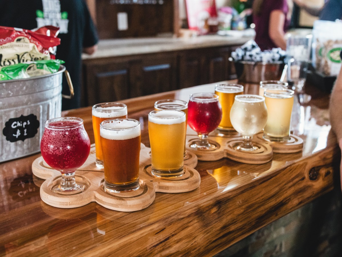 beer taste testing at brewery