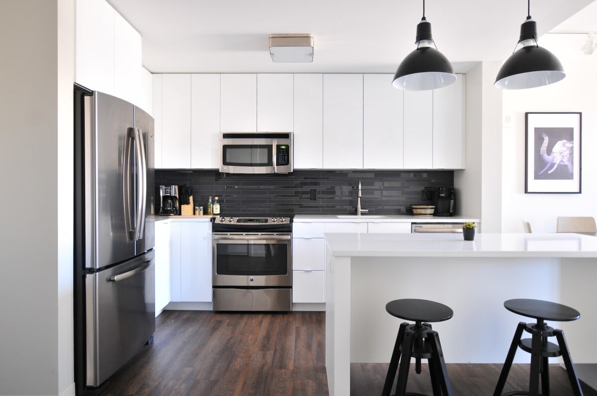 The kitchen in a mobile home