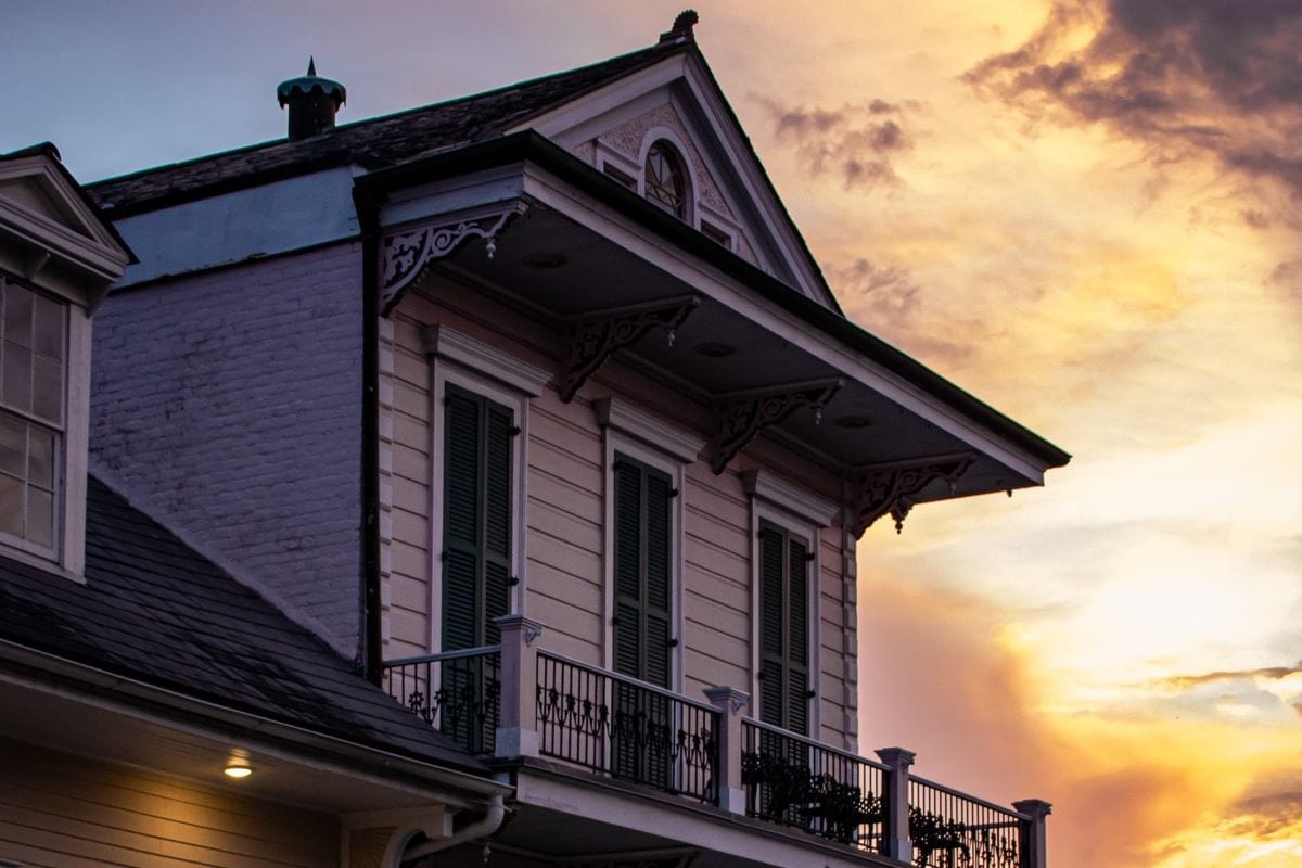 new orleans la house at sunset