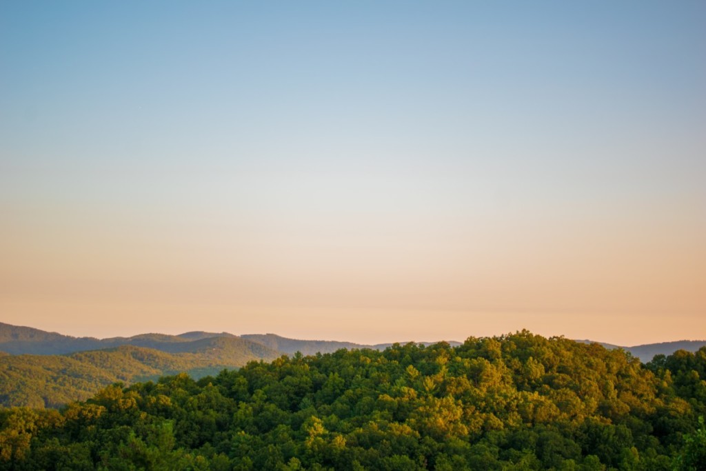 view of rolling hills in north carolina sunset