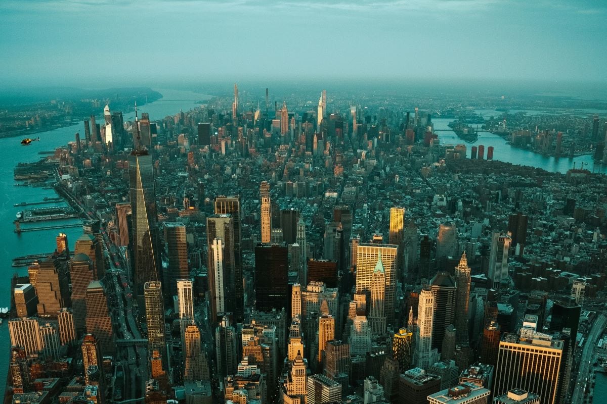 aerial view of nyc