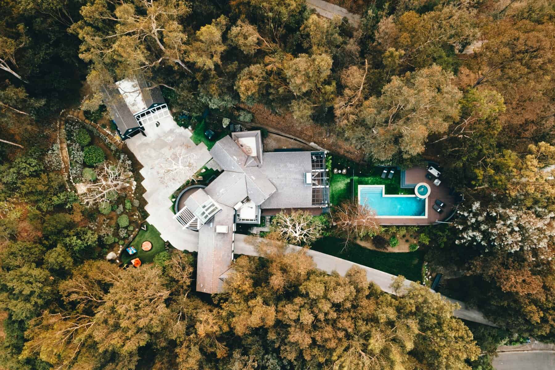 aerial photo of house