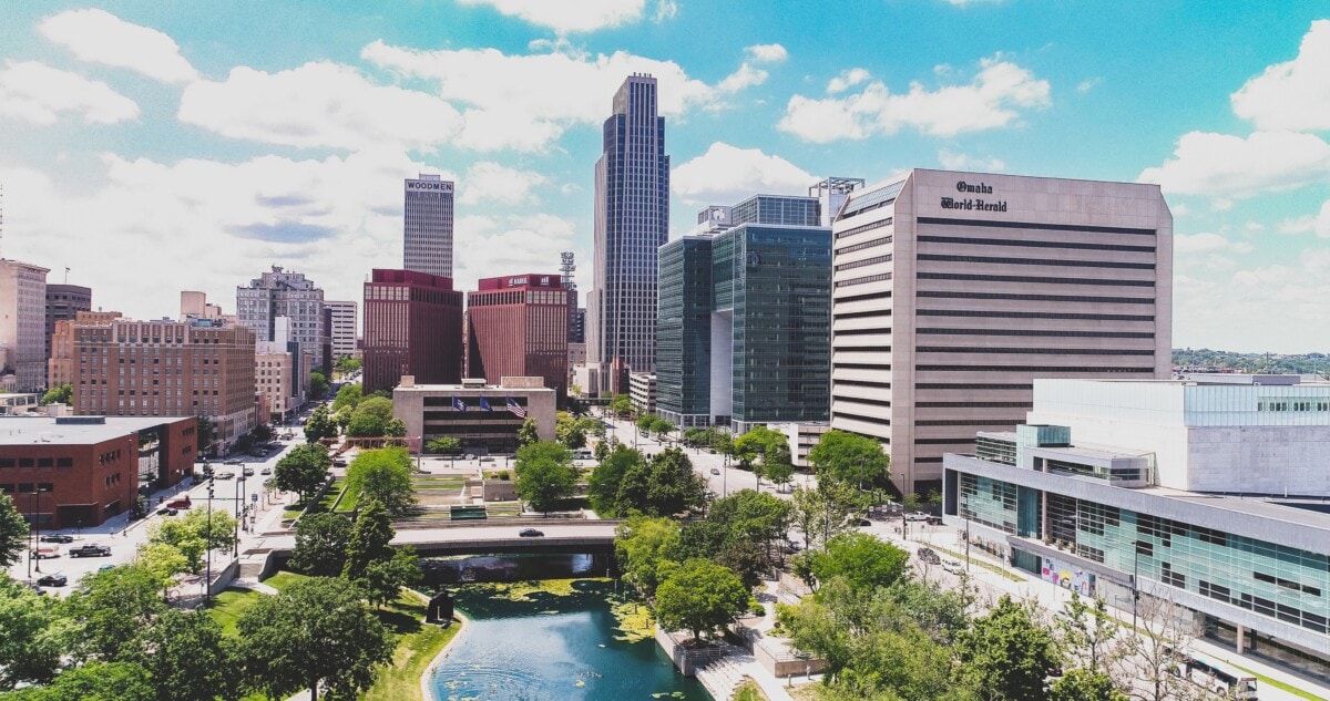 view of omaha nebraska downtown area