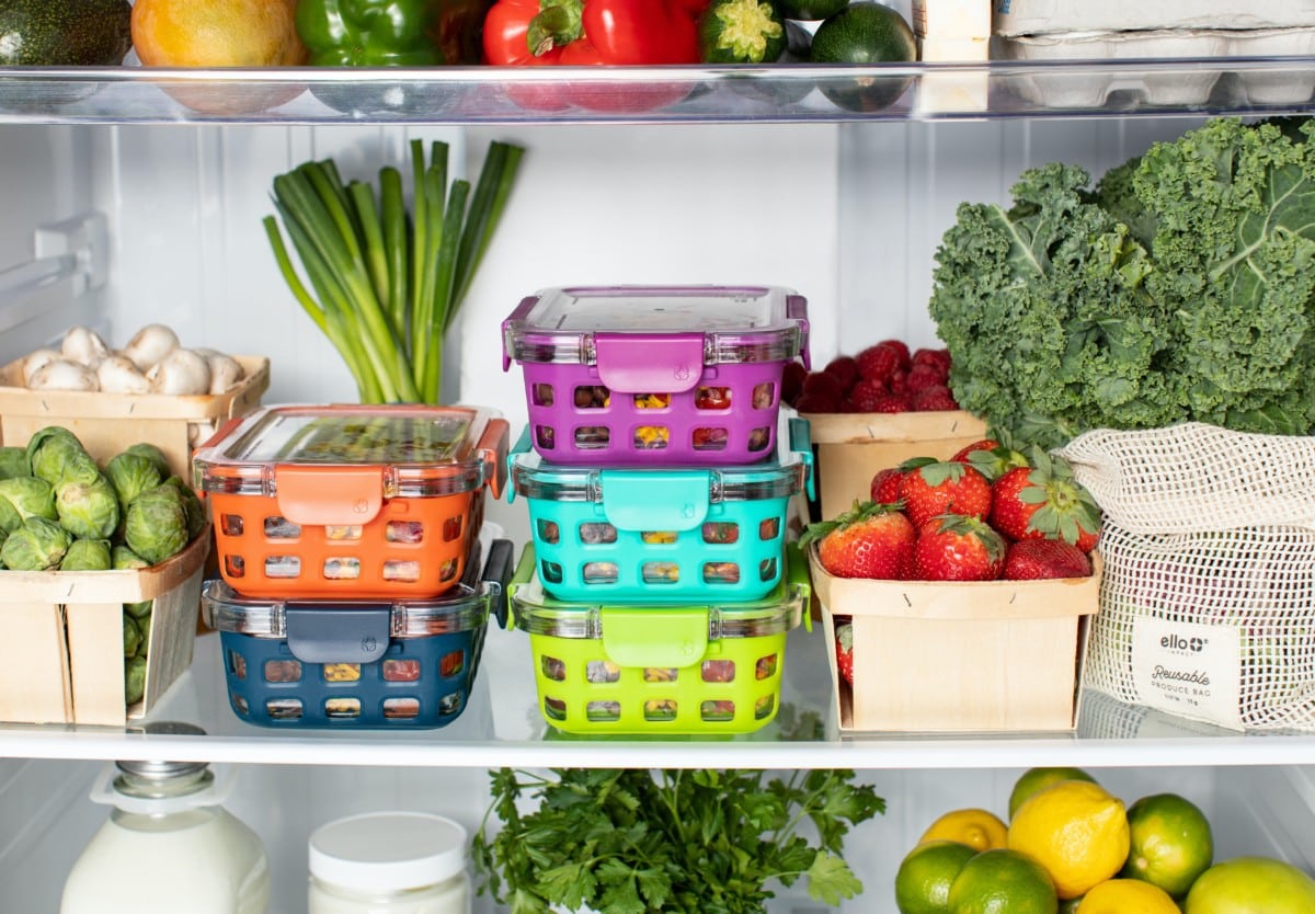 organized colorful fridge