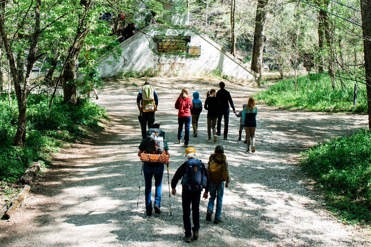 outdoor activities indianapolis: hiking on a trail
