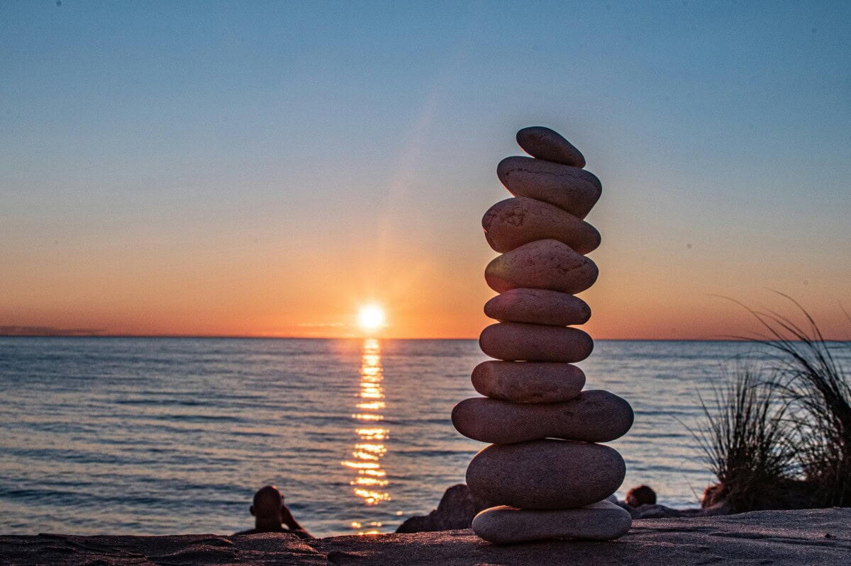 A rock cairn