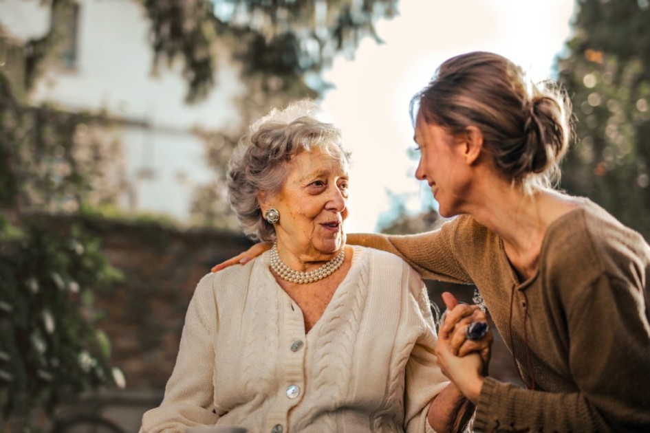 Woman and daughter spending time together