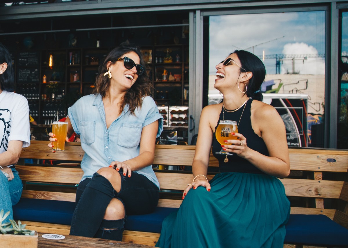 social drinking at brewery