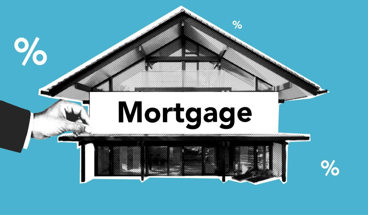 Picture of home with the word mortgage in front of it