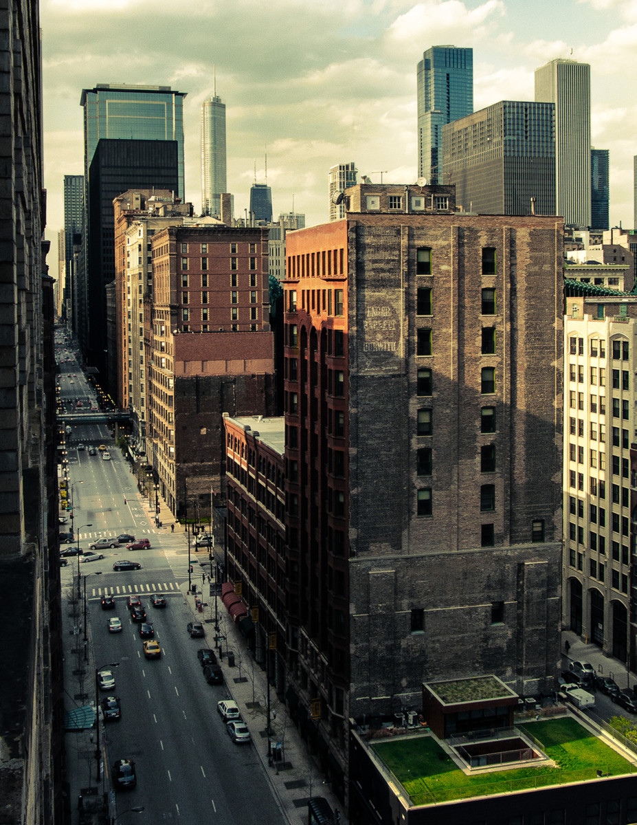 Skyrise brick buildings 
