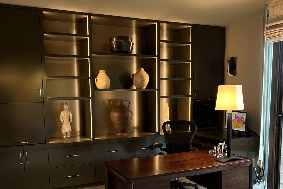 mid century modern office, reading room by mid century clever