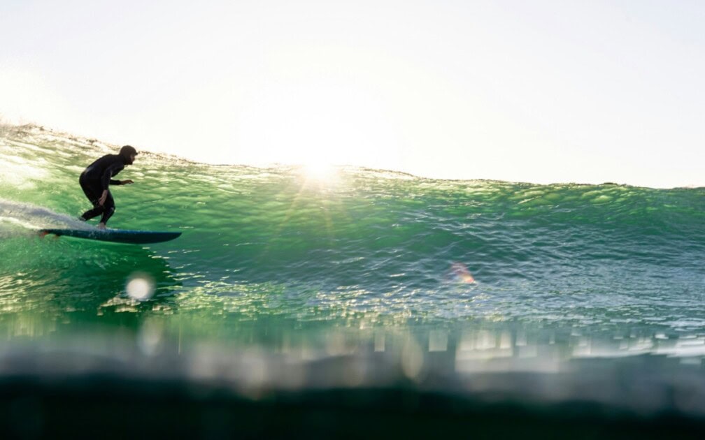 A man surfing