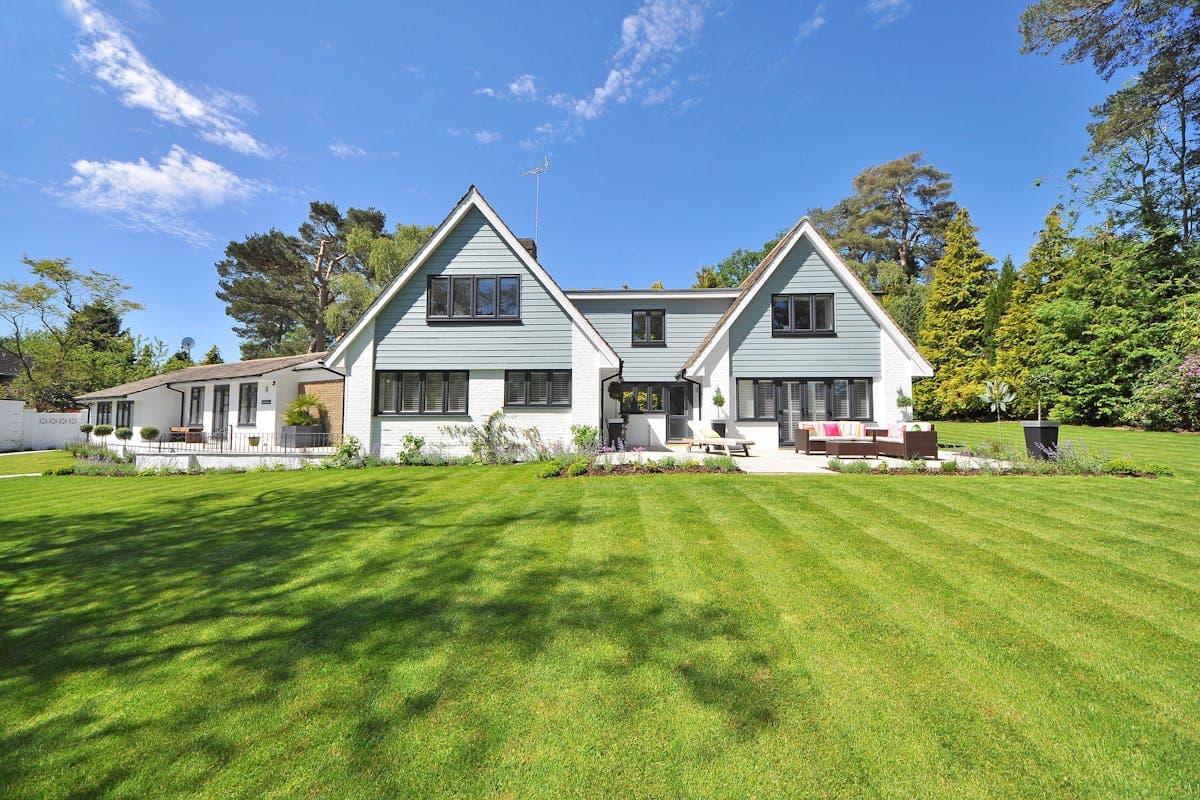 Beautiful suburban home on a sunny day