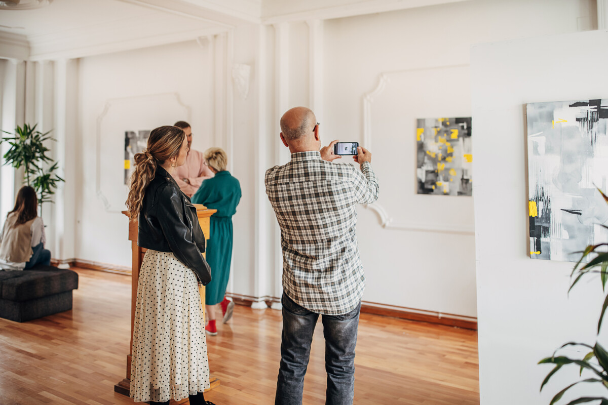 People in art gallery in Salisbury