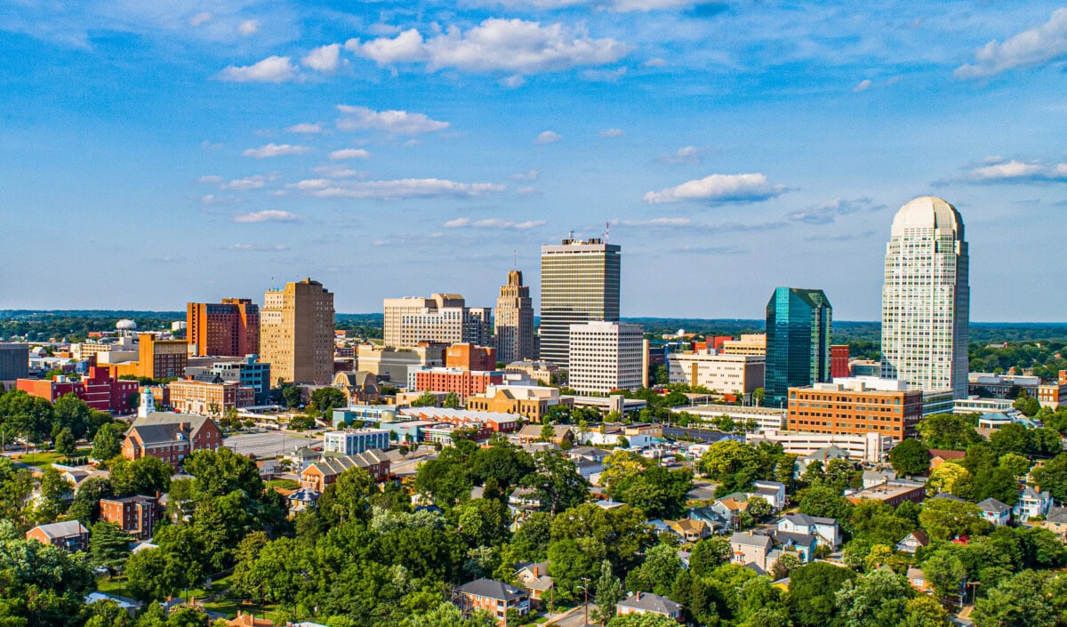 winston-salem skyline in north carolina_shutterstock