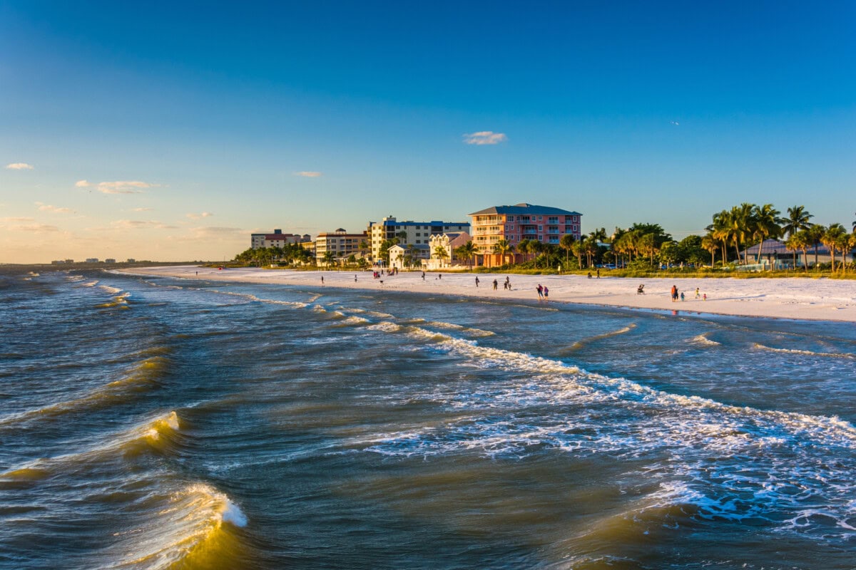 view of beach off fishing pier fort myers