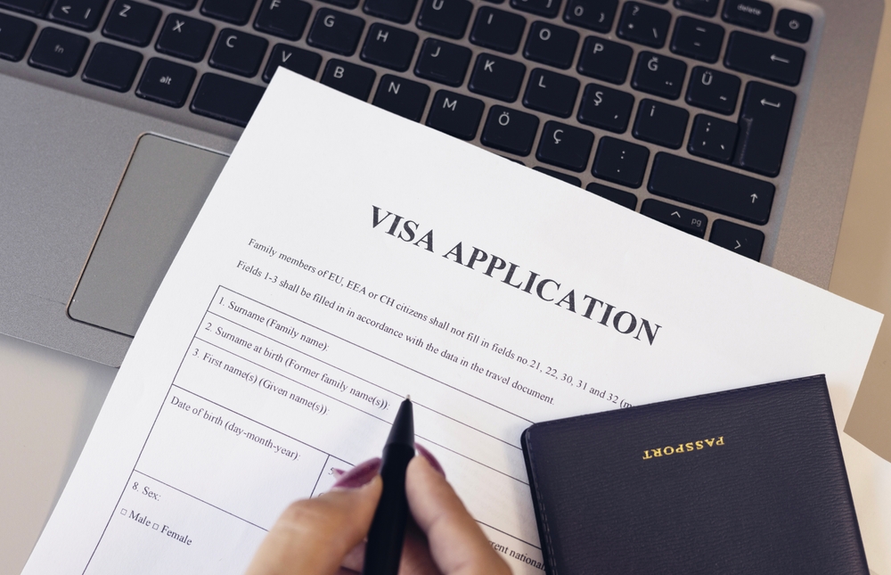 filling out visa application