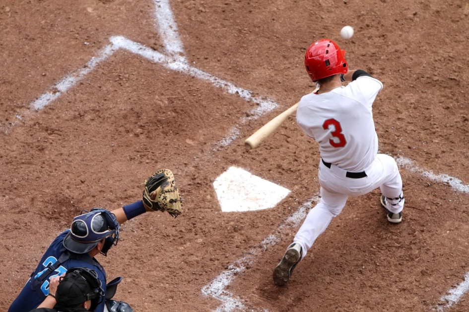 Baseball player swinging a bat