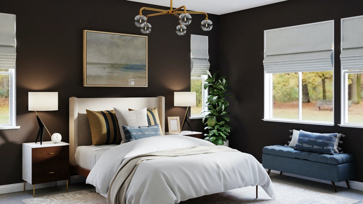 a moody bedroom