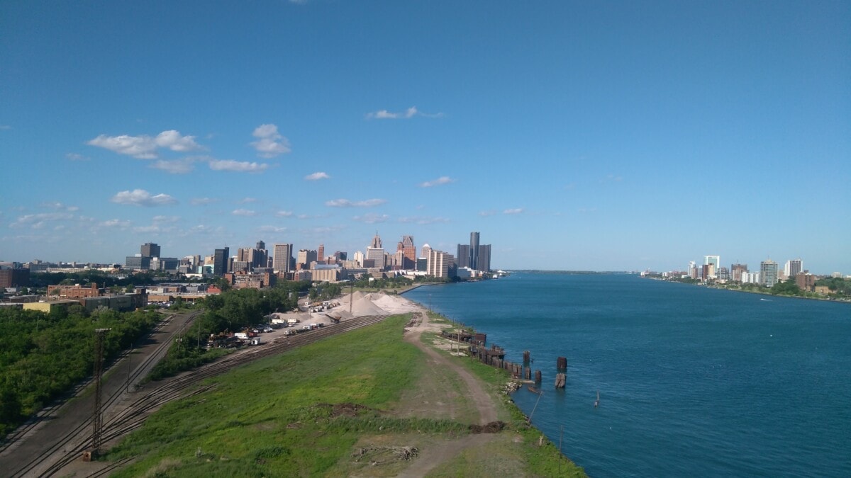 view of detroit from a suburb area