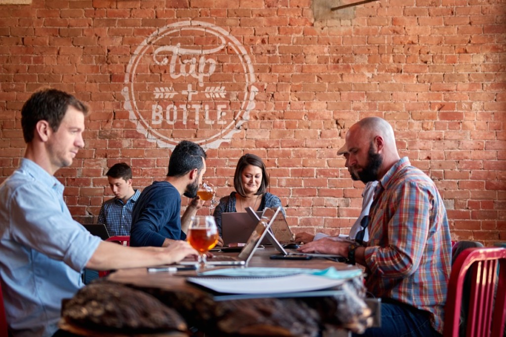 people drinking at tap and bottle in tucson