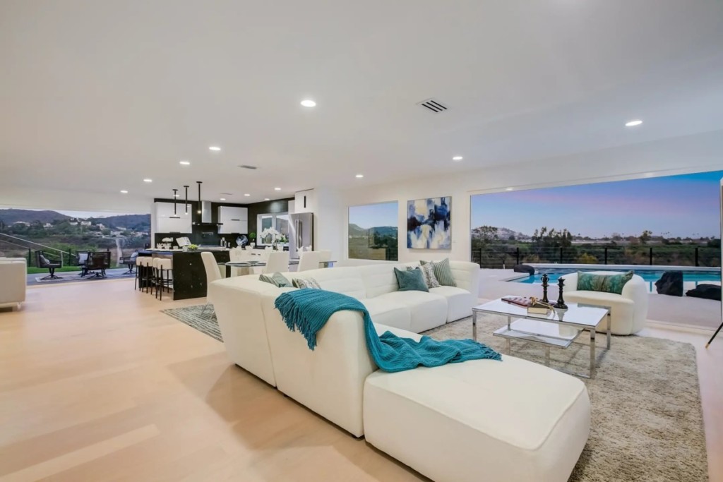 open concept living space in villa park, ca home for sale