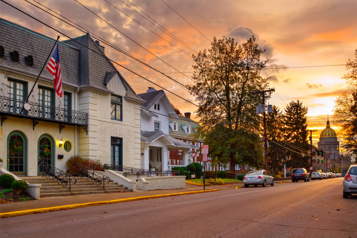 Sunrise with the State Capitol Charleston, West Virginia