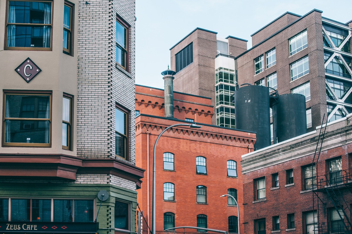 flats and apartments seen from street level