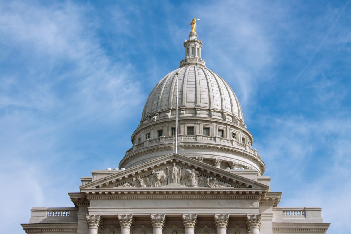 view of top of capitol building in Wisconsin 