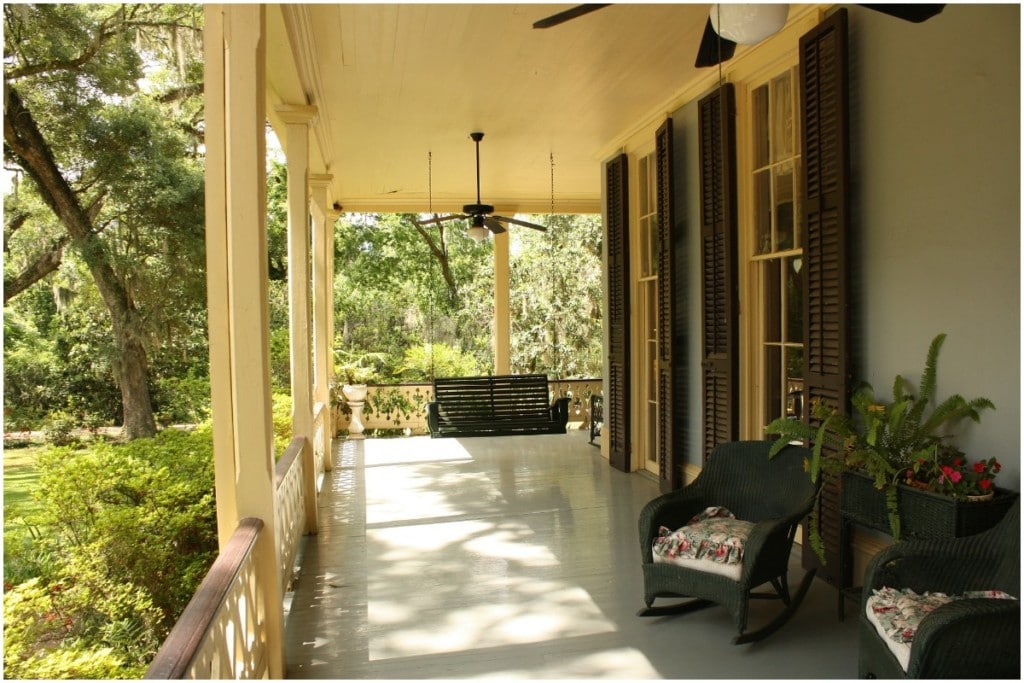 wrap around porch at home in small town 