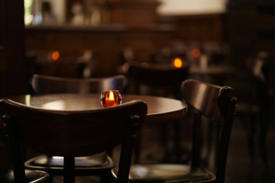 An empty table at a restaurant